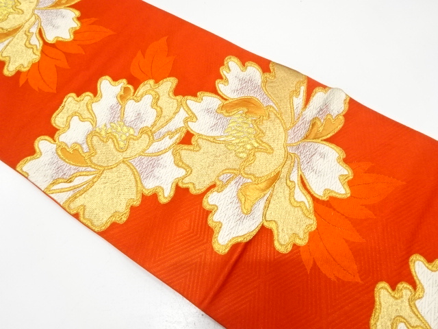 アンティーク　牡丹模様織り出し袋帯（材料）